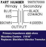 BROWN/BLACKFACE VIBROLUX / TREMOLUX / TWEED SUPER / PRO OUTPUT-M