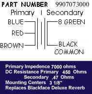 BLACKFACE DELUXE REVERB OUTPUT TRANSFORMER-Mojo773
