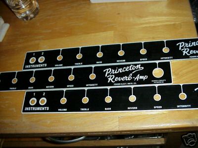 Princeton Reverb Blackface Faceplate