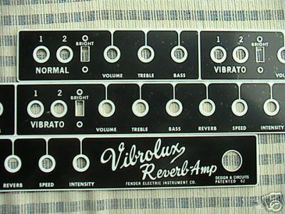 Blackface Vibrolux Reverb Faceplate